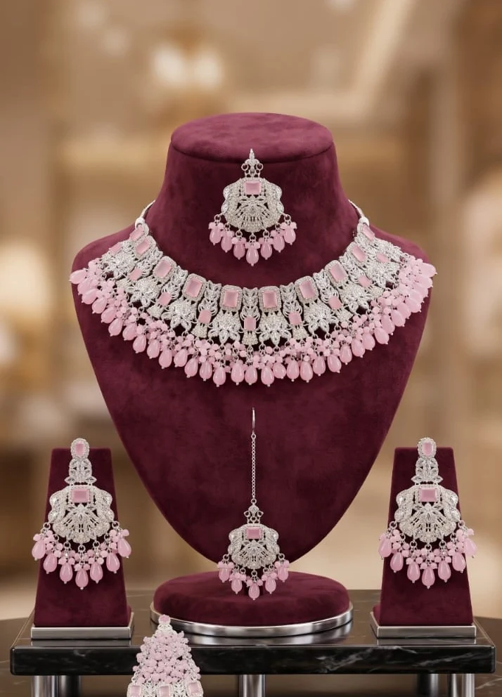 Blush Heavy Bridal Set by Hamza Jewells