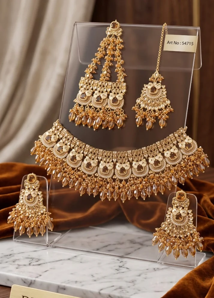 Honey Kundan Bridal Set by Hamza Jewells
