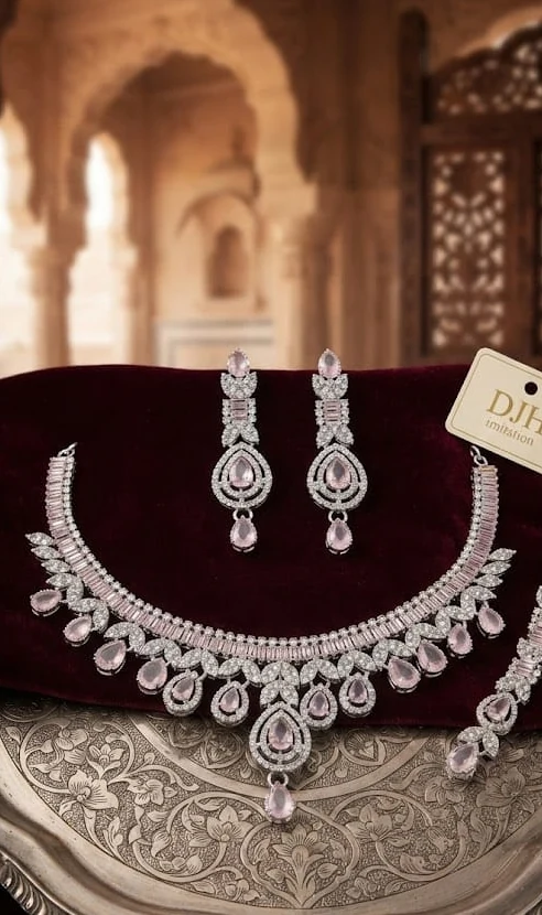 Blush Silver Tray Set by Hamza Jewells