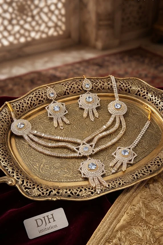 Gold Layered Tray Set by Hamza Jewells