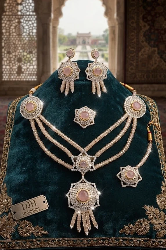 Blush Layered Bridal Set by Hamza Jewells